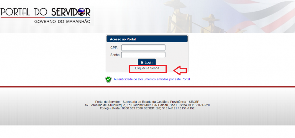 Portal Do Servidor MA Esqueci Minha Senha